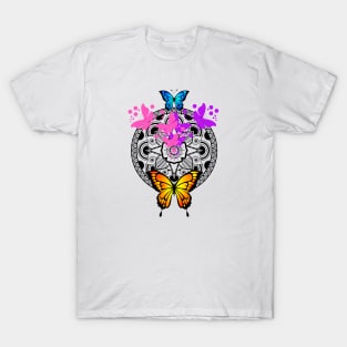 Colorful Butterflies Pattern T-Shirt